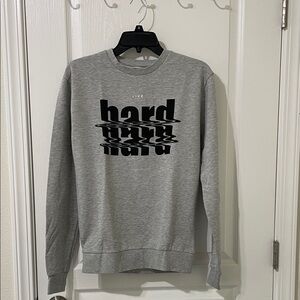 Zara Gray Graphic Crewneck Sweater